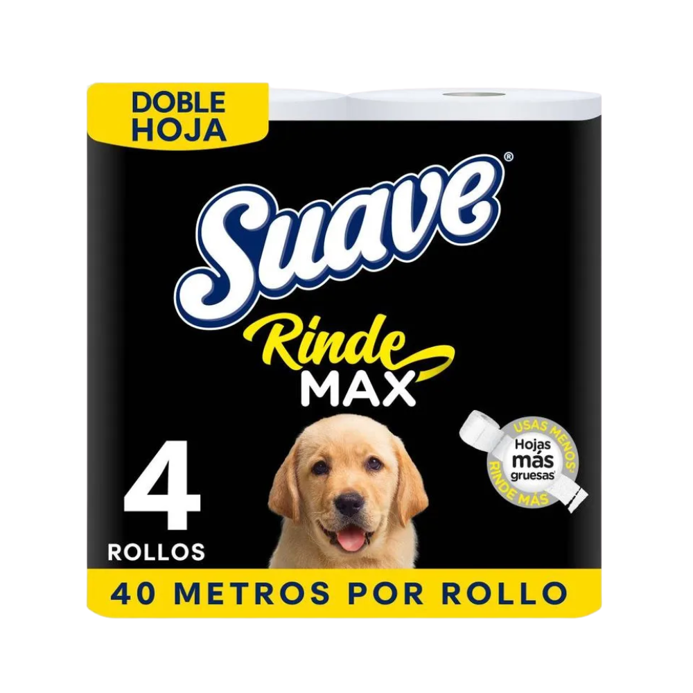 Huggies Toallitas húmedas (2) SUAVE Papel Higiénico Rindemas x40 metros Doble Hoja Pate x 4 und - Imagen 1