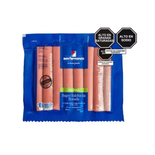 San Fernando Super Salchicha Rosada Pqte x 24 und.